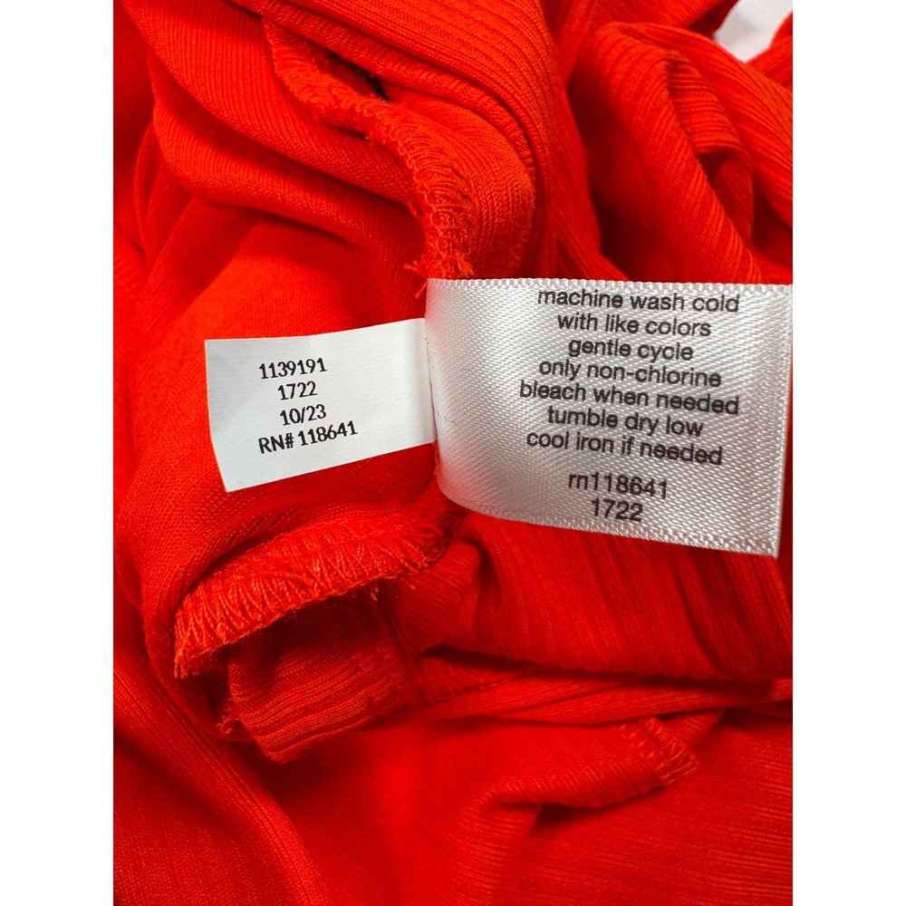 Lane Bryant Orange Ribbed Longline Cardigan Open Front Duster Pockets 22/24 Plus - Picture 7 of 12